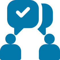 Dialogue symbol with checkmark bubble